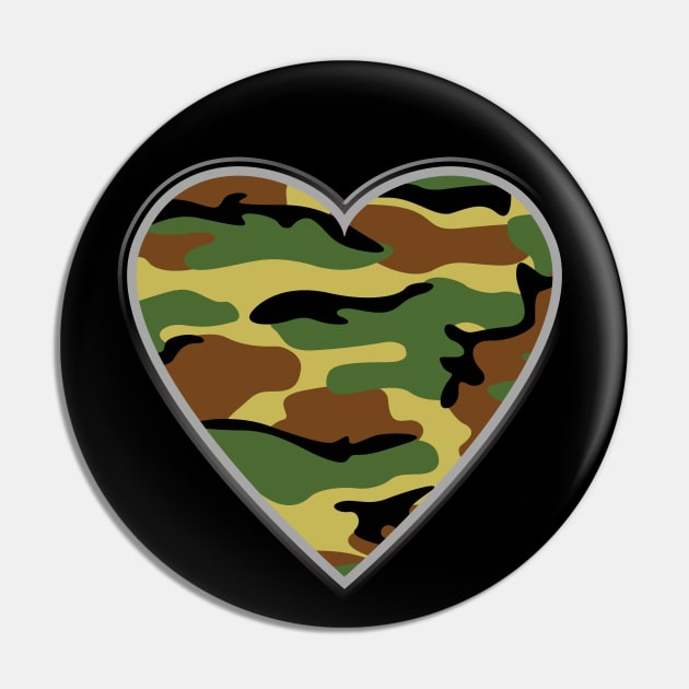 Camo heart design Pin by DrewskiDesignz
