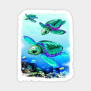 Sea Turtles Dance Magnet