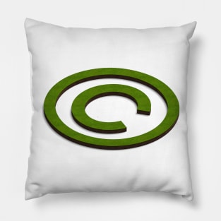 3d map in the shape of a (C) copyright symbol. Pillow