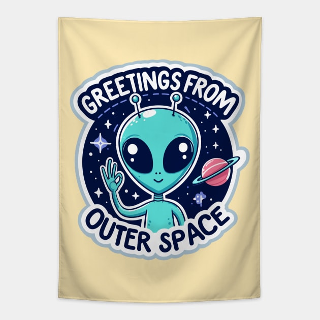 Greetings From Outer Space Tapestry by SimplyIdeas