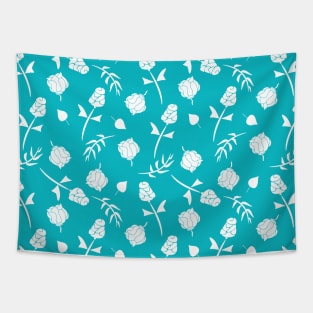 Pretty Aqua Blue and White Floral Pattern Gifts Tapestry