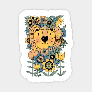 70s flower power lion Magnet