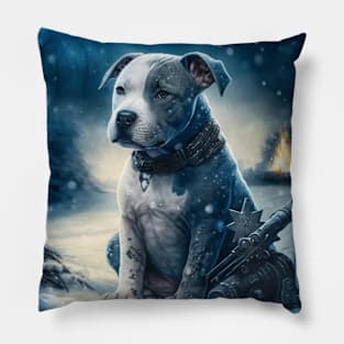 Warrior Staffy Puppy Pillow