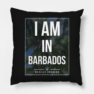 Neville Goddard quote Subway style (white text on dark palm leaves) Pillow