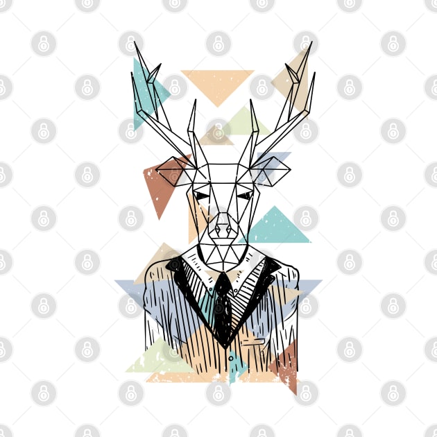 Geometric Deer by madeinchorley