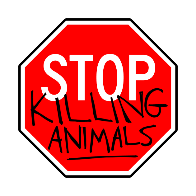 Vegan Stop Sign by Nerdpins