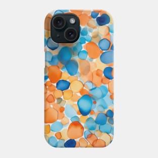 Blue and orange dots Phone Case