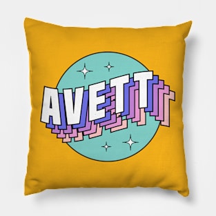 Avett - Colorful Layered Retro Letters Pillow