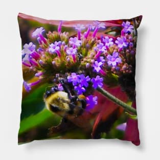 Bee in Summer Garden Pillow