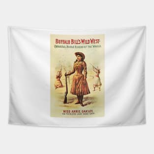 Buffalo Bill's Wild West Show Annie Oakley Vintage Theater Advertising Wall Art Tapestry