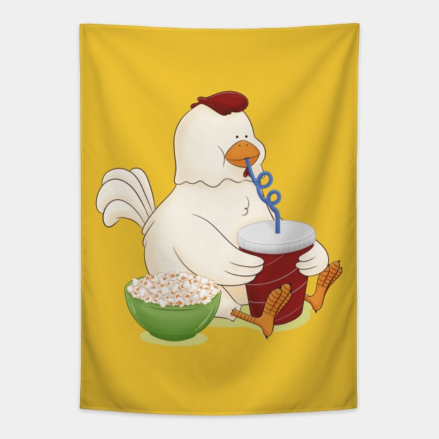 Chicken Popcorn Tapestry by Sketchbook ni Abi