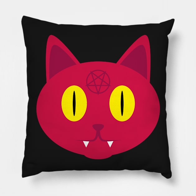 Devil Cat Pillow by numbskull247