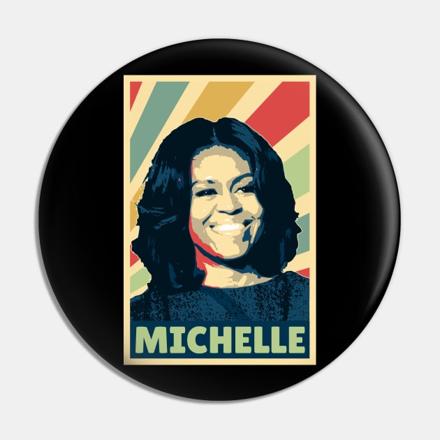 Michelle Obama Vintage Colors Pin by Nerd_art