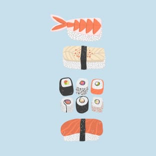 Sushi Roll Maki Nigiri Food Art T-Shirt