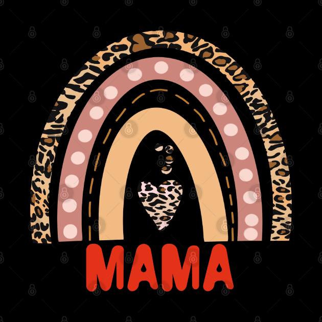 Mama Funny Gift Idea For Mum Leopard Rainbow Print by The Little Store Of Magic