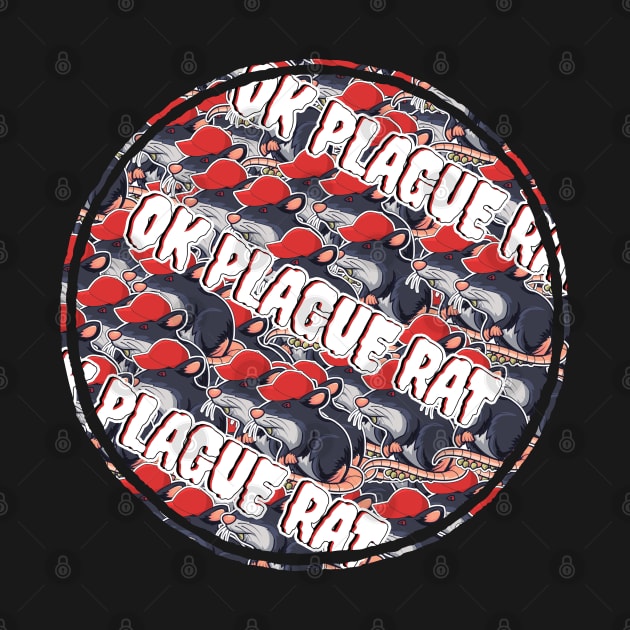 OK Plague Rat Red Hat Crowd Design Diagonal Print Circle by aaallsmiles