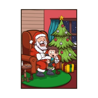 Santa Claus With Kid T-Shirt