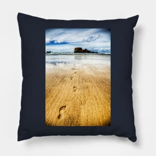 Footsteps To The Sea Pillow