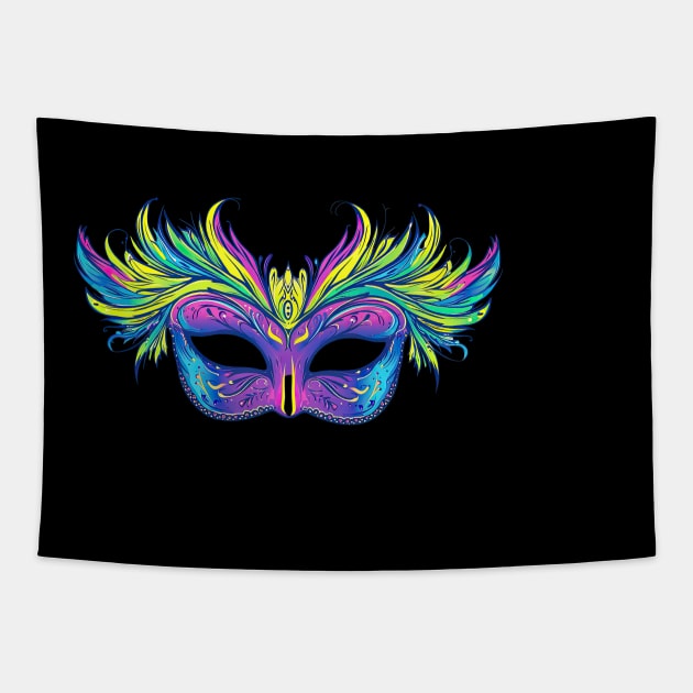 2024 Mardi Gras Fat Tuesday Masquerade Tapestry by ninistreasuretrove