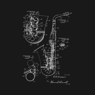 Saxophone Alto Sax Patent Cool Saxophonist T-Shirt