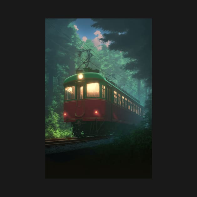 Old Japanese Train by Trendy Tshirts