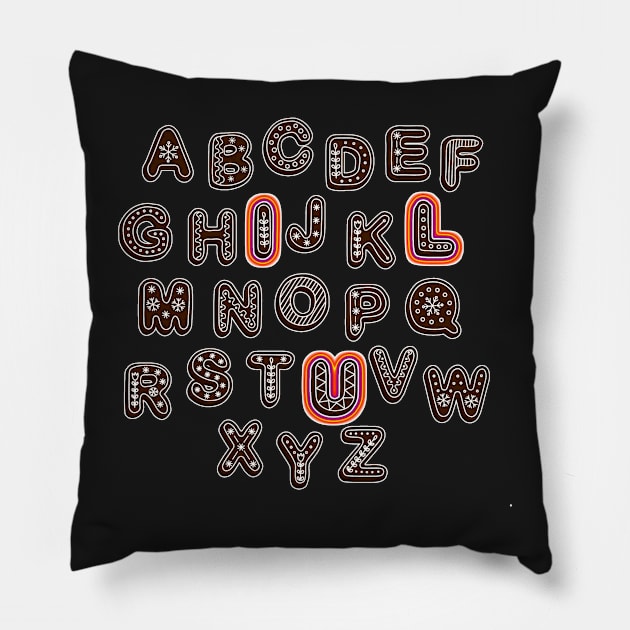 ABC Alphabet I Love You English Teacher Valentines Day Gift Pillow by Goods-by-Jojo