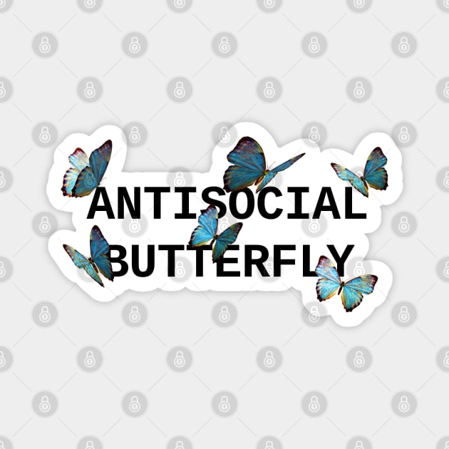 ANTISOCIAL BUTTERFLY BLUE Magnet by CharlieCreator