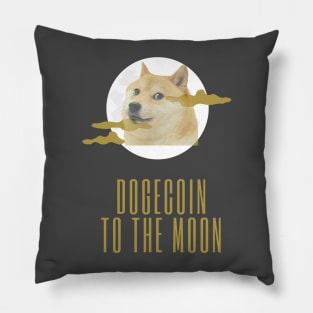 Dogecoin to the Moon Pillow