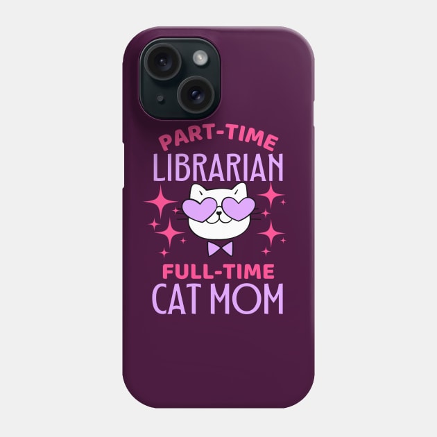 Funny Librarian Mom Cat Phone Case by AhmedImagine