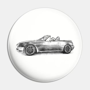 Miata MX5 in Pencil drawing Pin