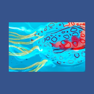 Jellyfish mermaid Chirodectes Maculatus for DrawMerMay2023 fantasy art undersea mermay T-Shirt