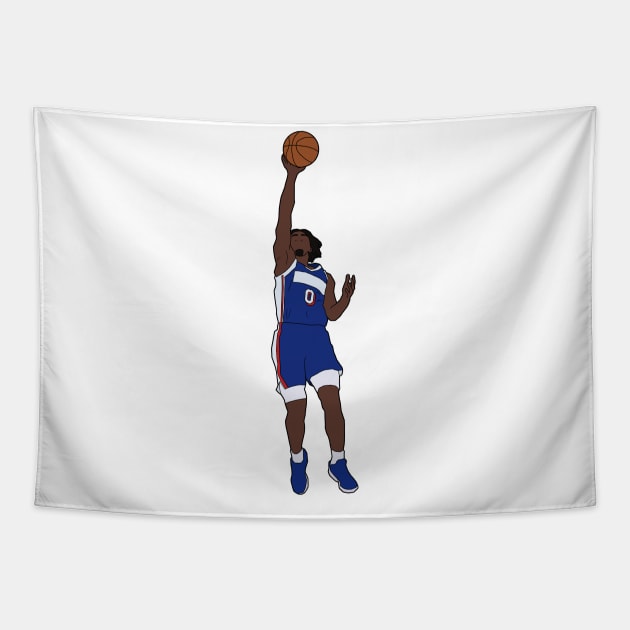 Tyrese Maxey Floater Minimal Tapestry by whelmd