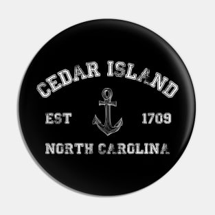 Cedar Island, North Carolina Vintage Nautical Anchor Retro Pin