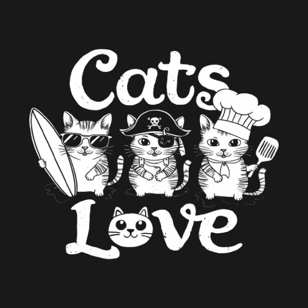 Cats Love Funny Retro cat lover shirt by ARTA-ARTS-DESIGNS