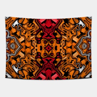 Orange Red White Tapestry