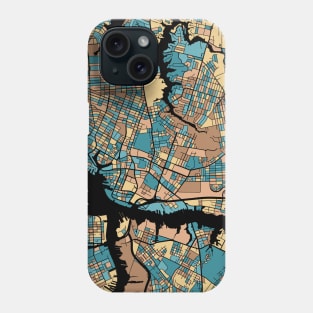 Norfolk Map Pattern in Mid Century Pastel Phone Case