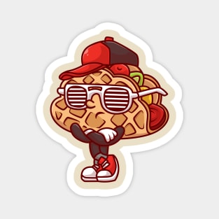 Cute Cool Taco Cartoon Magnet