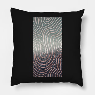 Teal and Peach Line pattern Pillow