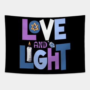 Love And Light Hanukkah Christmas Tapestry