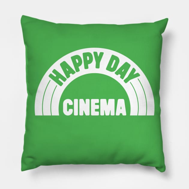 Happy Day Cinema! logo Pillow by andrew_kelly_uk@yahoo.co.uk