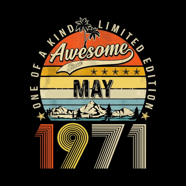 Awesome Since May 1971 Vintage 52nd Birthday by PlumleelaurineArt