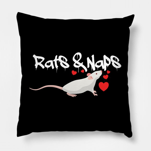 Rat - Rats And Naps Pillow by Kudostees