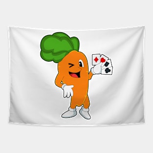 Carrot at Poker with Poker cards Tapestry