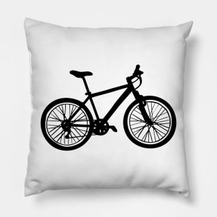 Simple hand drawn doodle of bicycle in black and white Pillow