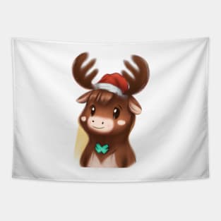 Cute Moose Drawing Tapestry