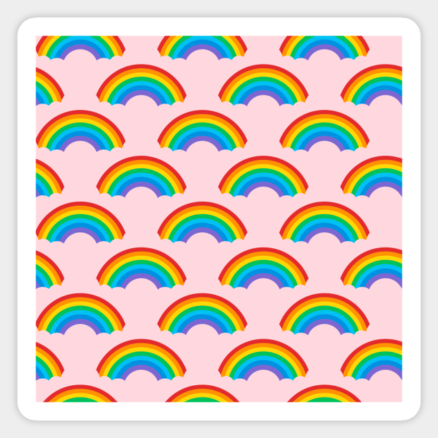 Cute Rainbow Pattern - Rainbow - Sticker