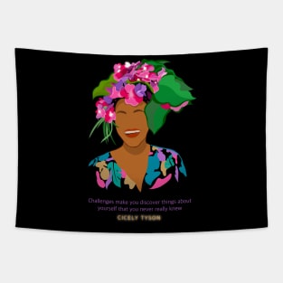 Cicely Tyson with Floral Hat Tapestry