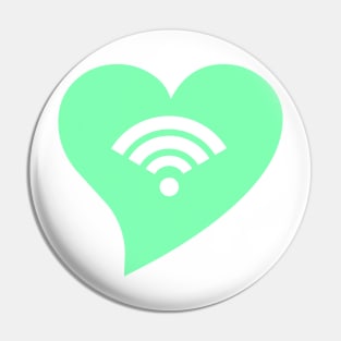 Mint Green WiFi Heart Pin