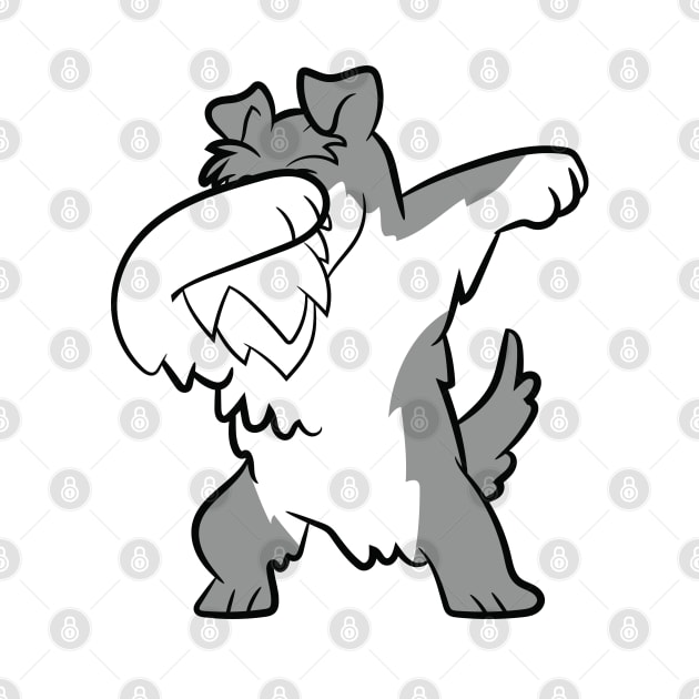 Cute Dabbing Schnauzer Terrier Dog Dabbing Schnauzer by EQDesigns