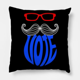 Vote for America with Beard and Glasses Pillow